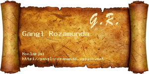 Gangl Rozamunda névjegykártya